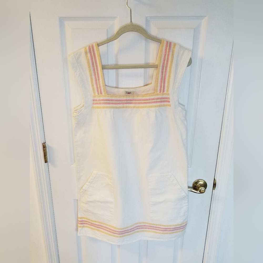 Faherty Cottagecore Farmhouse Top Organic Cotton Size Medium  Ivory